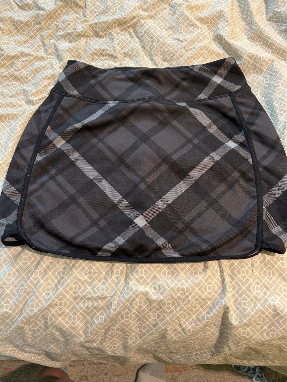 Athleta Black and Gray Plaid Active Skort